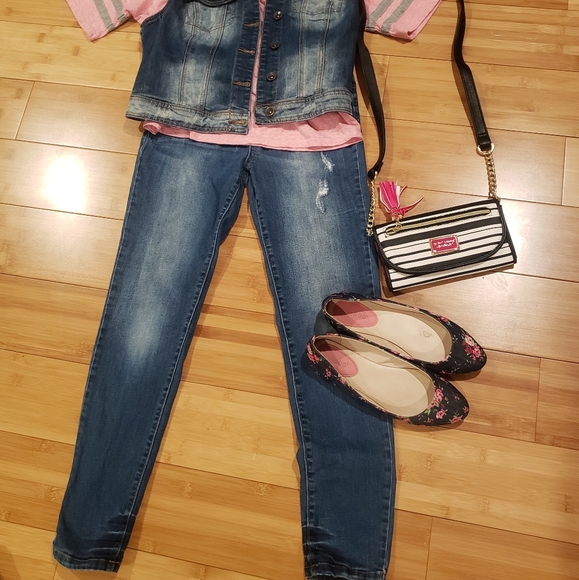 Cherokee  Girls' Straight Jeans - Blue Size 16 - Picture 3 of 8